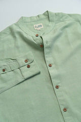 Earthy Route Fresh Green · Mandarin Collar Shirt