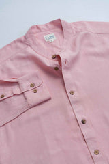 Earthy Route Charm Pink · Mandarin Collar Shirt