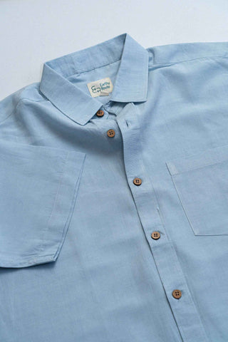 Earthy Route Ice Blue · Half Sleeve Shirt