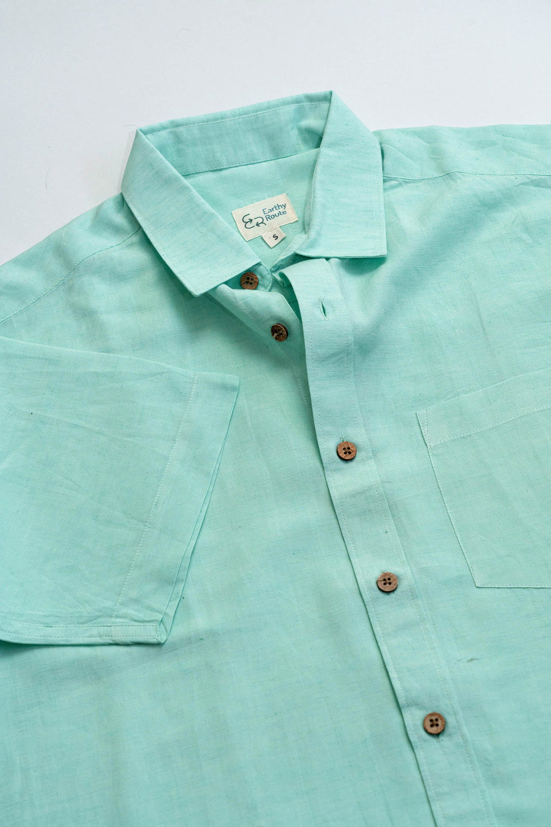 Earthy Route Mint green · half sleeve shirt