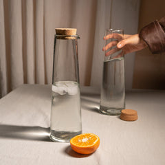 Muun Home Glass Carafe with Cork Lid