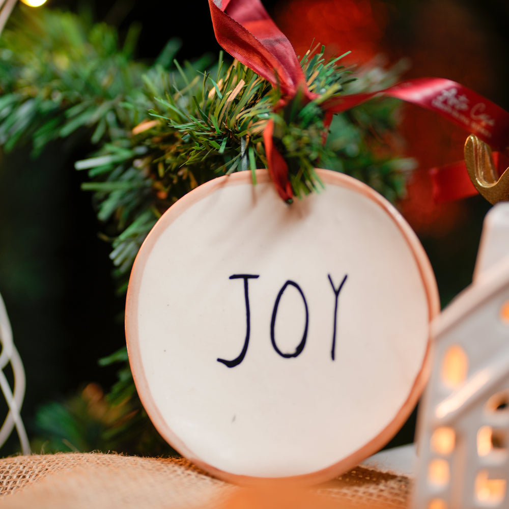 Joy Festive Ceramic Christmas Ornament | Decorative Hanging Ornament for Tree Decor – ArteCasa