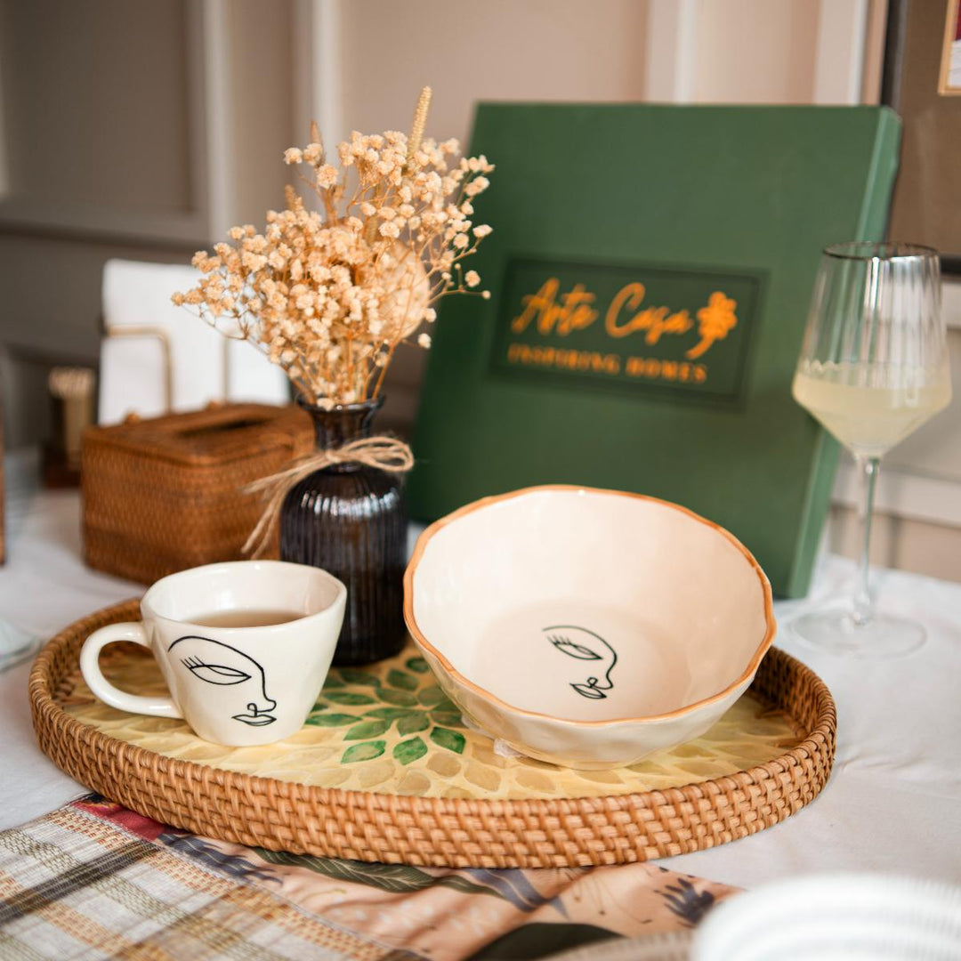 Abstract face breakfast set - https://artecasa.in/