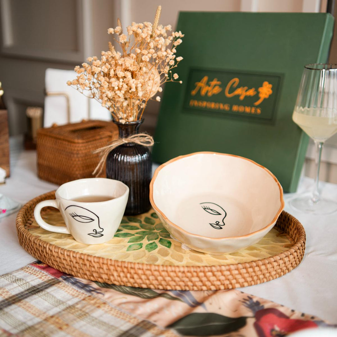 Abstract face breakfast set - https://artecasa.in/