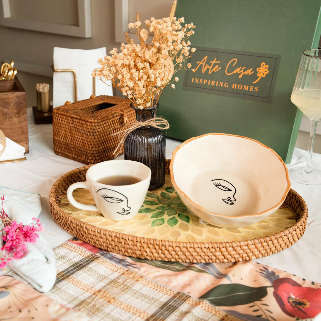 Abstract face breakfast set - https://artecasa.in/