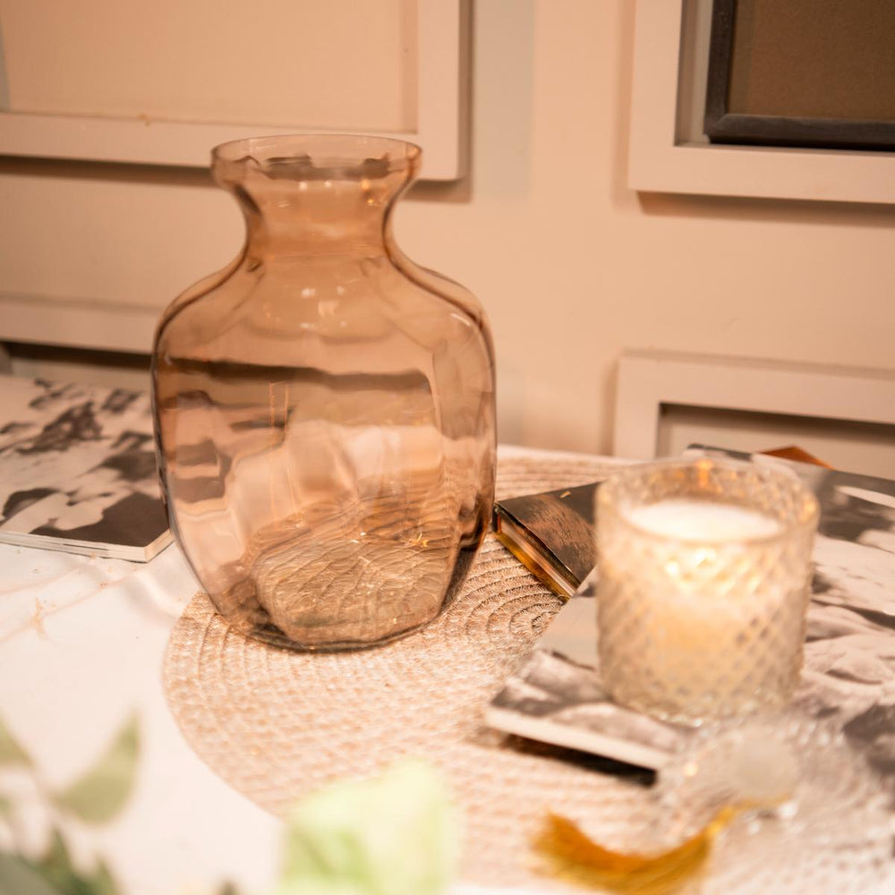 Gentle Glow Vase with Dried Flower Bunch | Elegant Aesthetic Vase Decor Set – ArteCasa