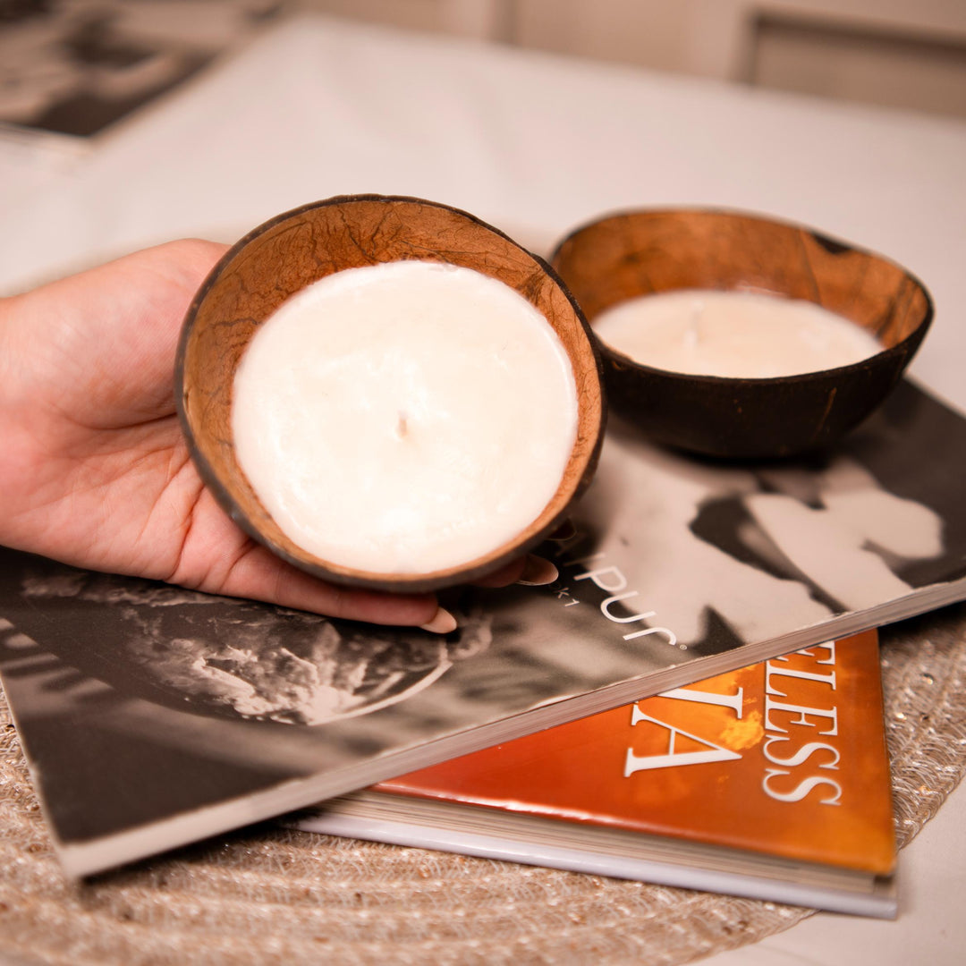 Scented coconut shell candles - https://artecasa.in/