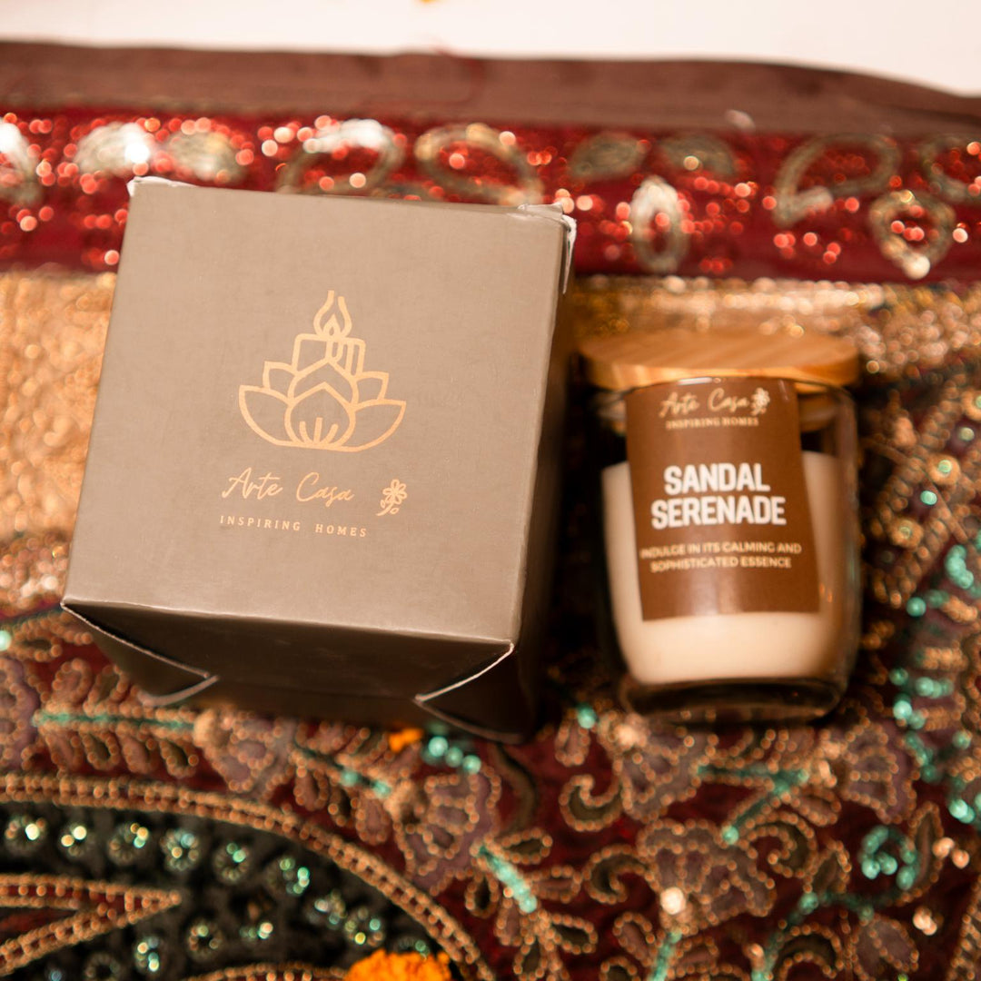 Scented candle with gift box- Sandalwood - https://artecasa.in/