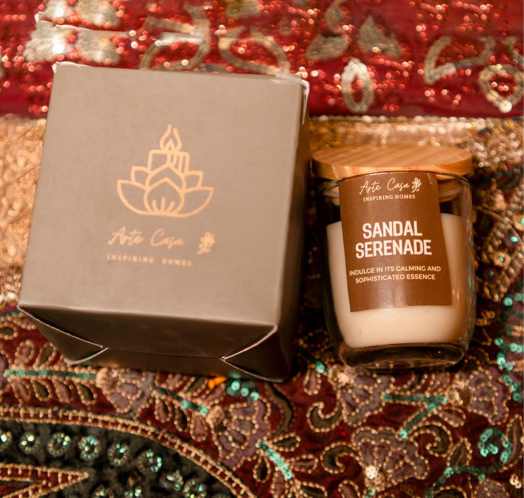 Scented candle with gift box- Sandalwood - https://artecasa.in/