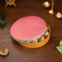 Paithani Round Gift Box (Set of 2)