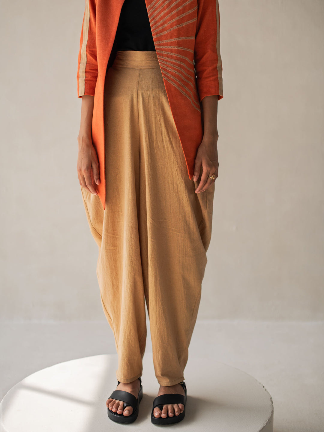 Dhwani Choksi Dhoti Pants - Dark Beige