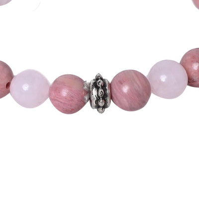 Bamboology Trends Healing gemstone bracelet Rose Quartz and Rhodonite