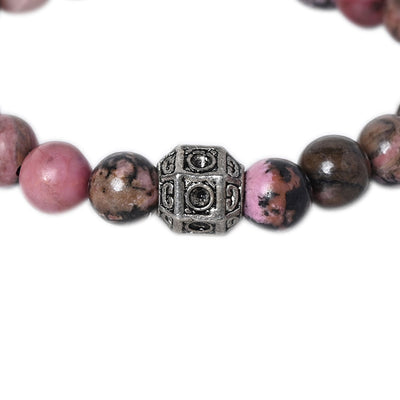 Bamboology Trends Gemstone Healing Bracelet Rhodonite helps in achieve goal ang good during time of transformation, it bring sympathy and empathy towards other