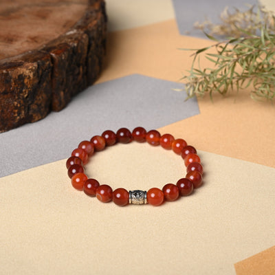 Bamboology Trends Gemstone bracelet Carnelian stone is life-force, vitality and energy, strengthen Sacral Chakra and help in balancing energy