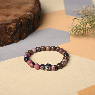 Bamboology Trends Gemstone Healing Bracelet Rhodonite helps in achieve goal ang good during time of transformation, it bring sympathy and empathy towards other