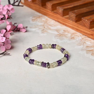 Bamboology Trends Elevate their Spirits with our Amethyst and Prehnite Healing Gemstone Bracelet - A Perfect Gift for Your Loved One"