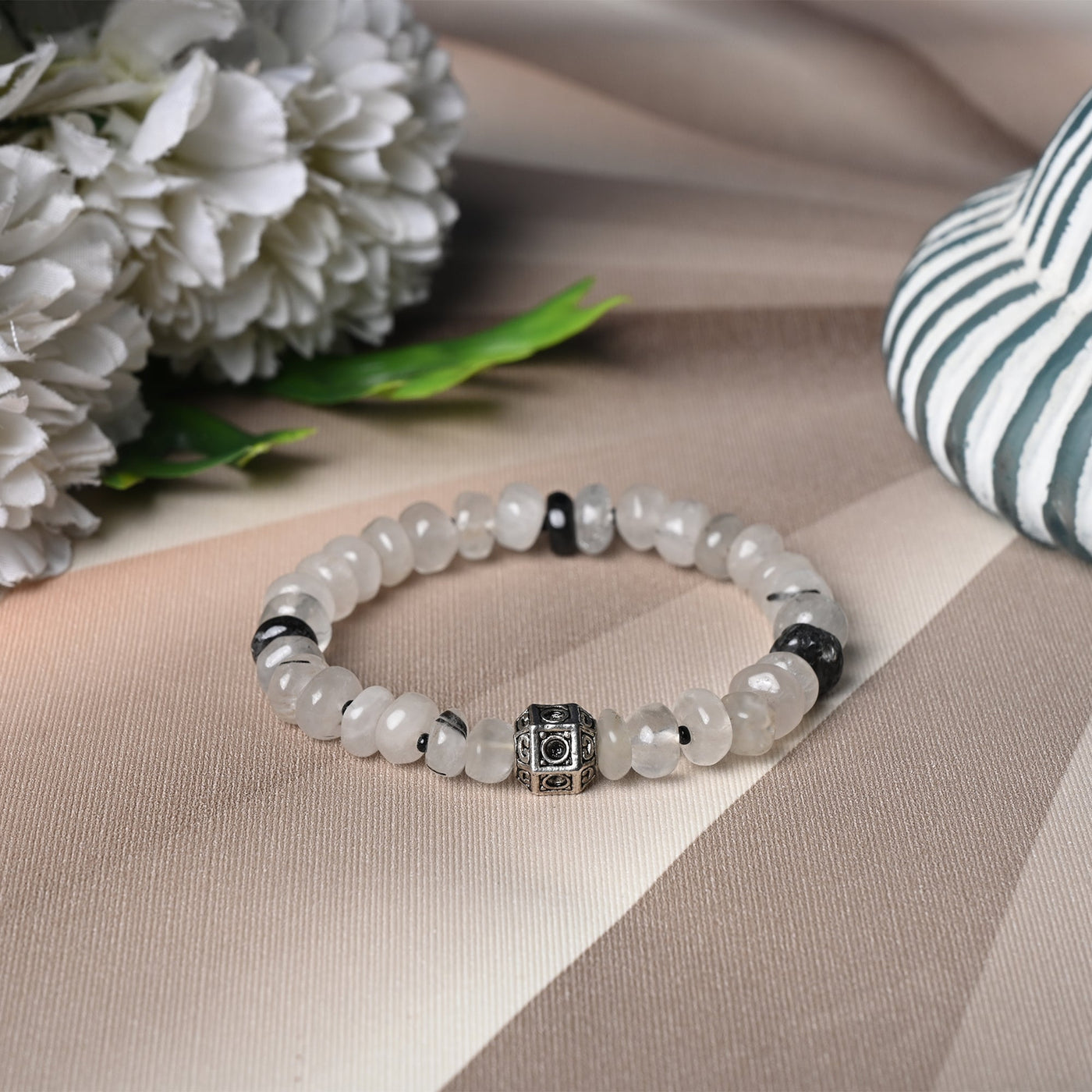 Elevate their Spirits with our Tourmalinated Healing Gemstone Bracelet - A Perfect Gift for Your Loved One to protect them from negative thought and emotion