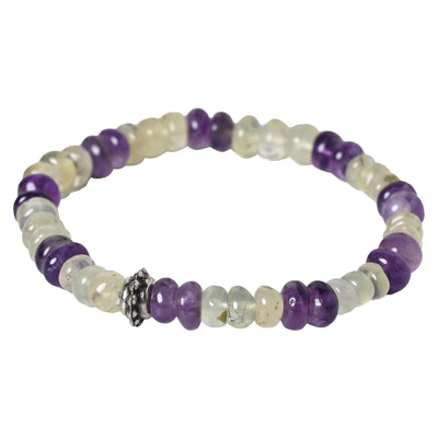 Elevate their Spirits with our Amethyst and Prehnite Healing Gemstone Bracelet - A Perfect Gift for Your Loved One"