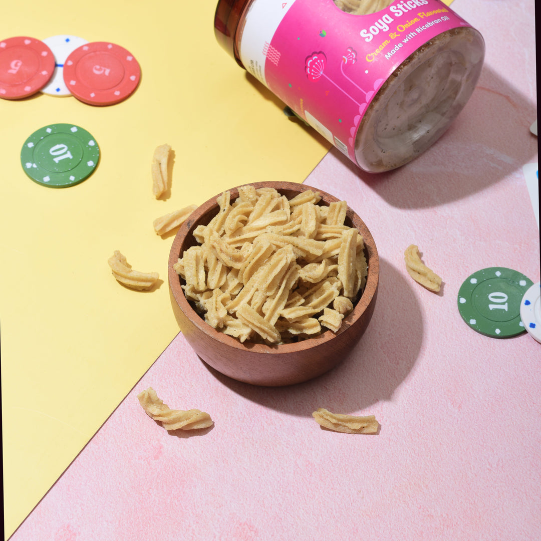 PROMUNCH Combo Pack - Soya Sticks (Chatpata Masala , Cream Onion) + Soya Chips (Peri Peri) - 100gm x 3