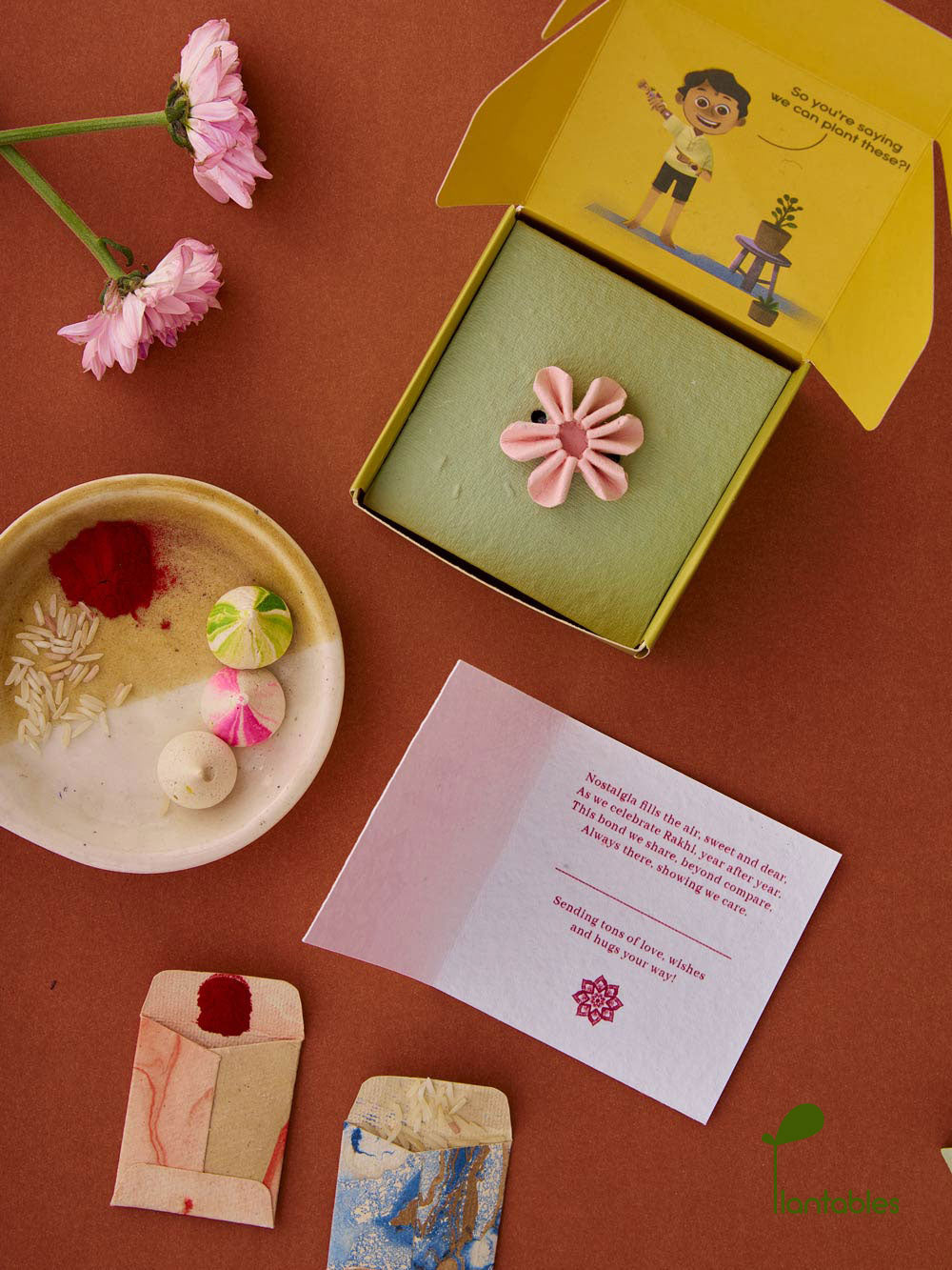 Plantables Daisy Delight Rakhi Combo
