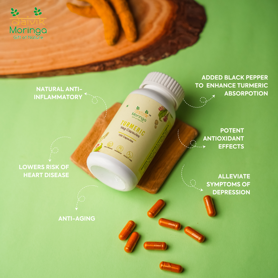Daivik Moringa Turmeric Veg Capsules