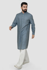 Adam Leaves Daksh- Men's Linen Kurta