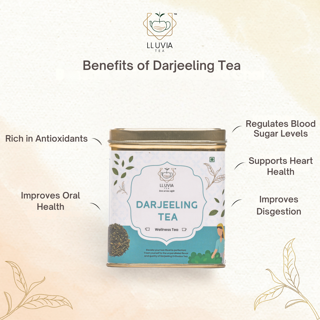 Lluvia Tea Darjeeling Tea - Stress Relief | Skin Health | Rich in Antioxidants Second flush(50gm)