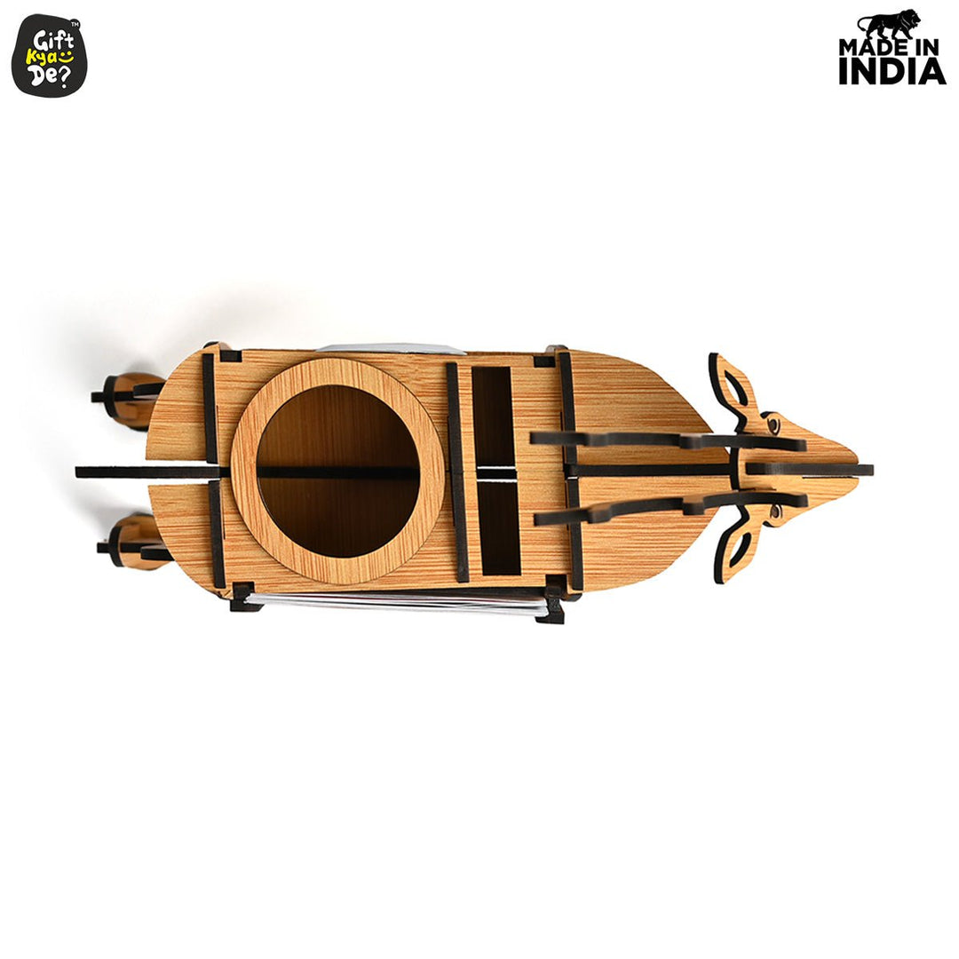 Gift Kya De Deer Showpiece | Desk Organizer With Clock & Calendar 2024 | Home & Office Decor