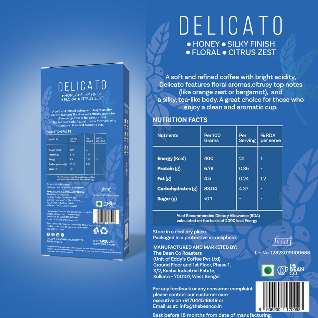 The  Bean Co Roasters Delicato Aluminium Coffee Capsules | Combo Pack
