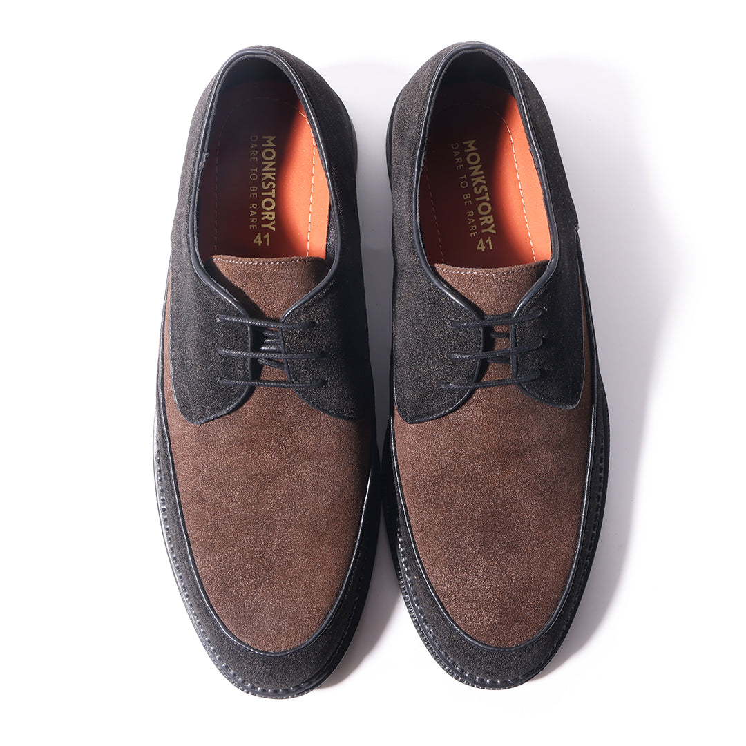 Monkstory Atelier 1860 Dual Tone Derby Lace-Ups – Brown & Black