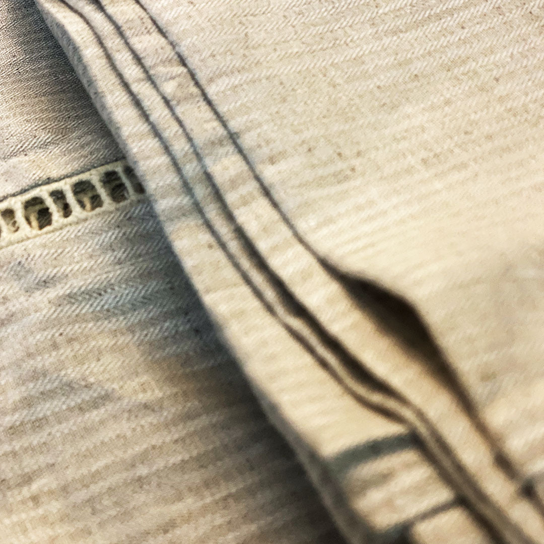 Pravaah Dharti Bedsheet |100% Hemp King Size Bedsheet in herringbone weave