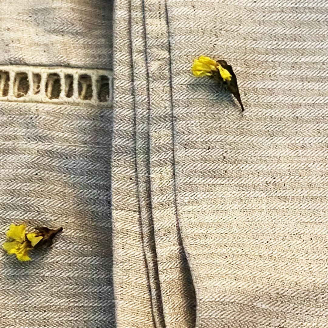 Pravaah Dharti Bedsheet |100% Hemp King Size Bedsheet in herringbone weave