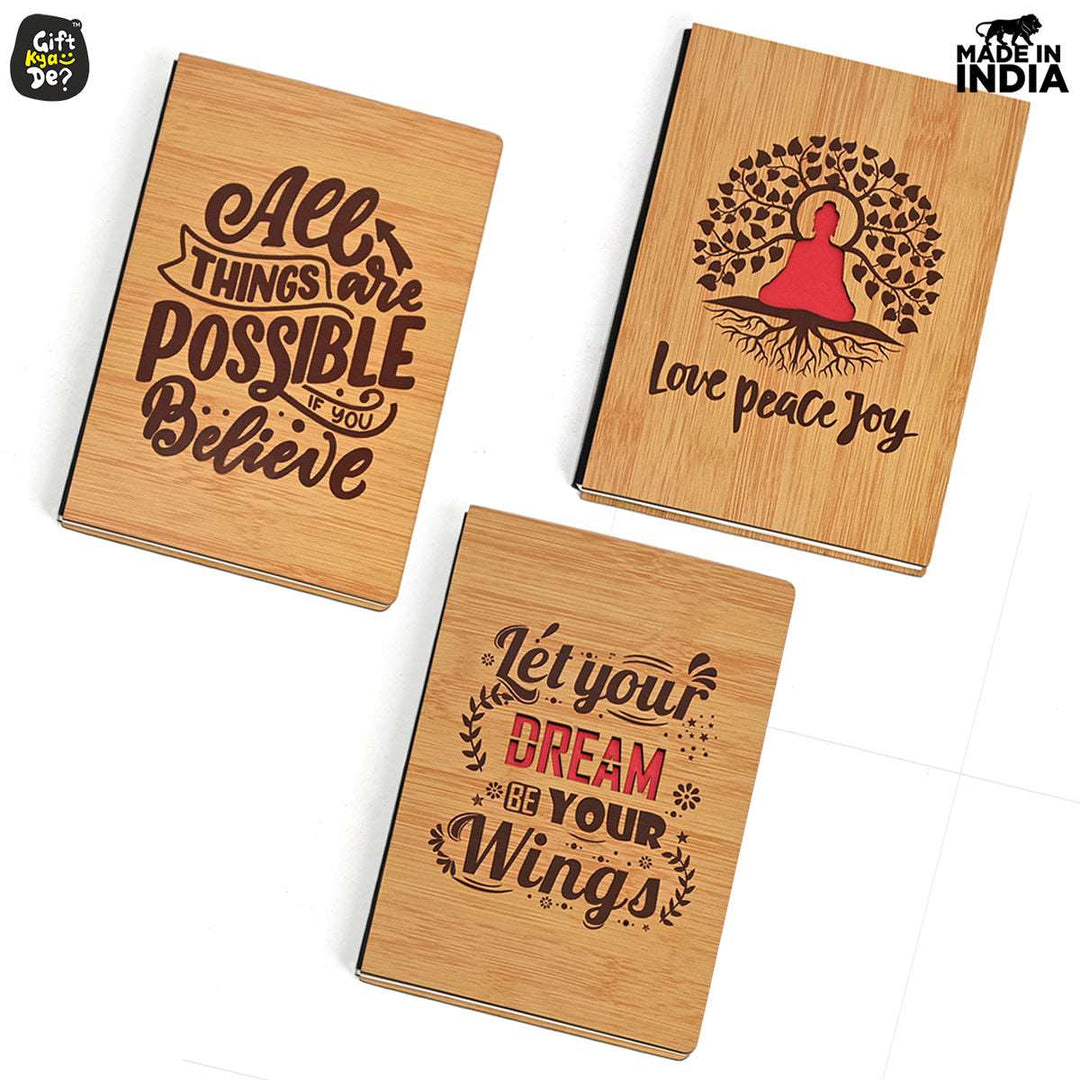 Gift Kya De Diary Notebook | Motivational Quotes On Diary Front | Corporate Gifts (100 quality pages 8x6inch)