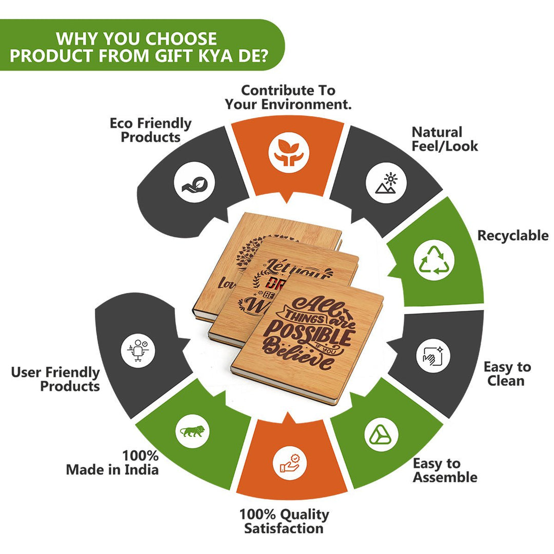 Gift Kya De Diary Notebook | Motivational Quotes On Diary Front | Corporate Gifts (100 quality pages 8x6inch)