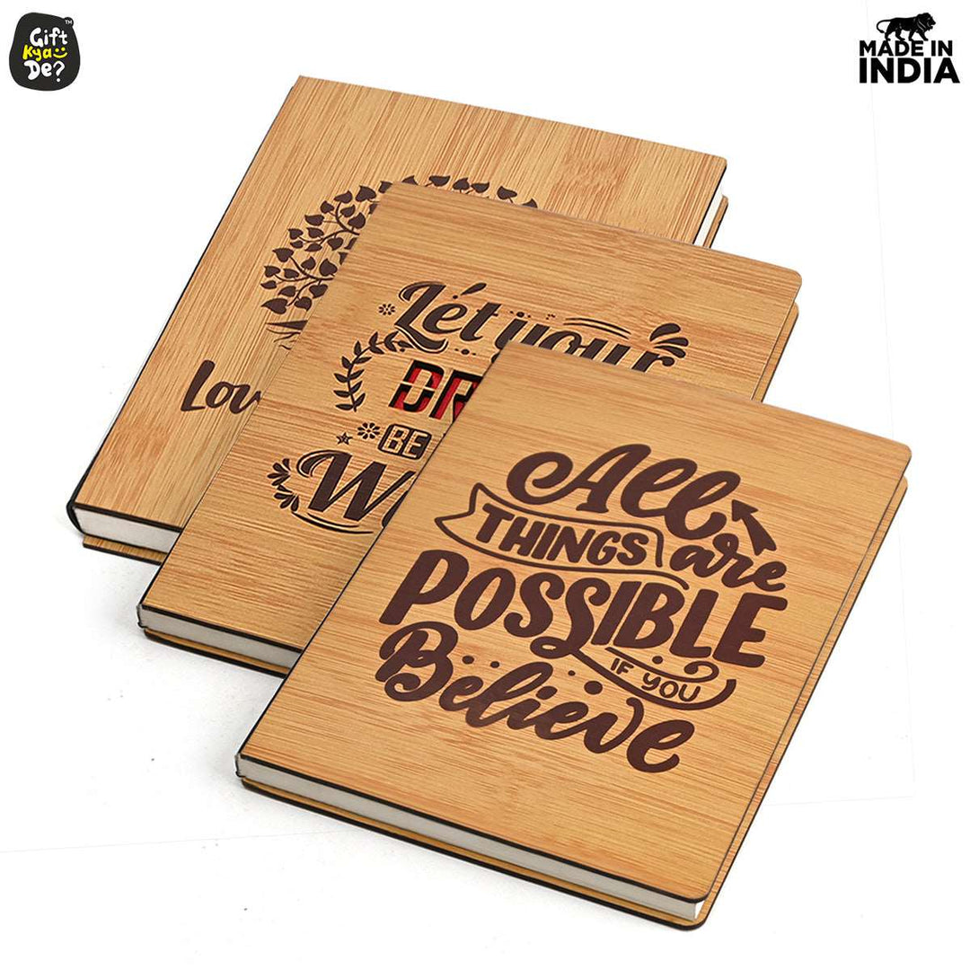 Gift Kya De Diary Notebook | Motivational Quotes On Diary Front | Corporate Gifts (100 quality pages 8x6inch)