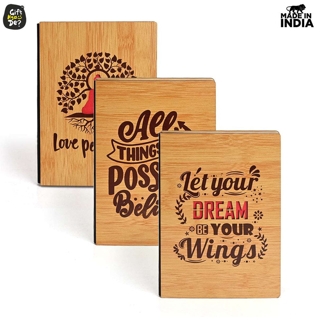 Gift Kya De Diary Notebook | Motivational Quotes On Diary Front | Corporate Gifts (100 quality pages 8x6inch)
