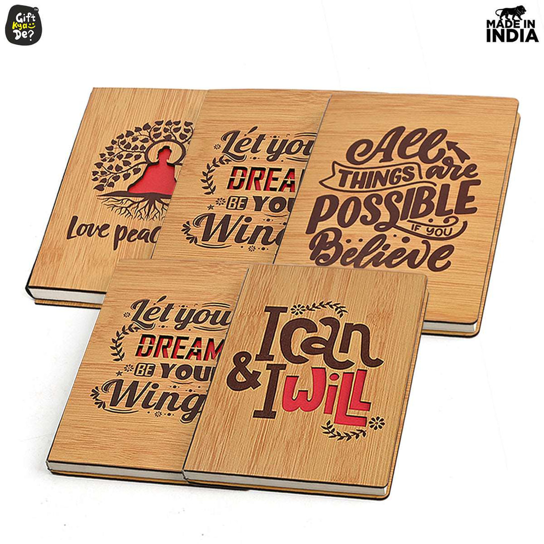 Gift Kya De Diary Notebook | Motivational Quotes On Diary Front | Corporate Gifts (100 quality pages 8x6inch)
