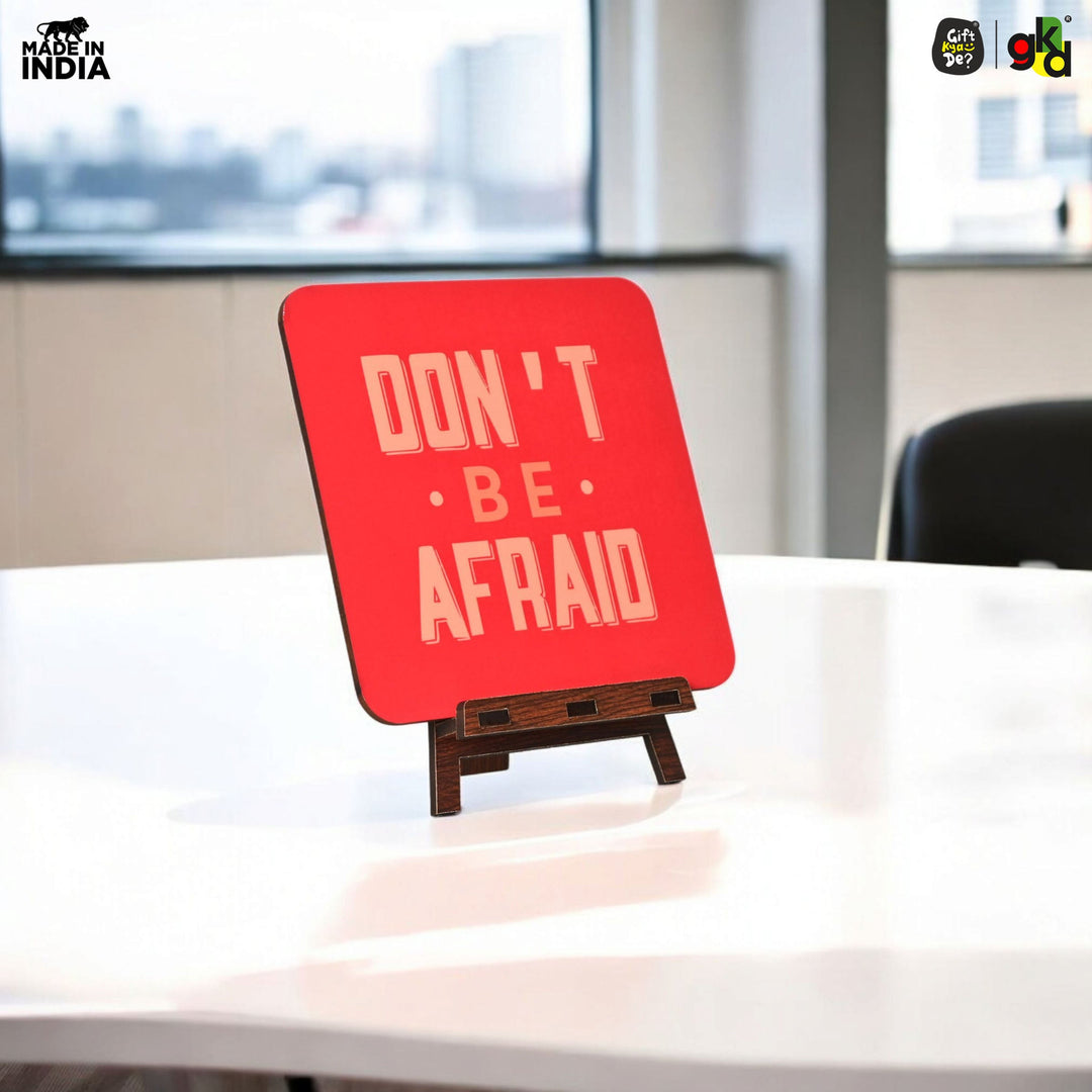 Motivational Table Top Frame for Desk | Inspirational Quotes for Office, Study, Home Decor | 6 Variants | Wooden Frame with Stand