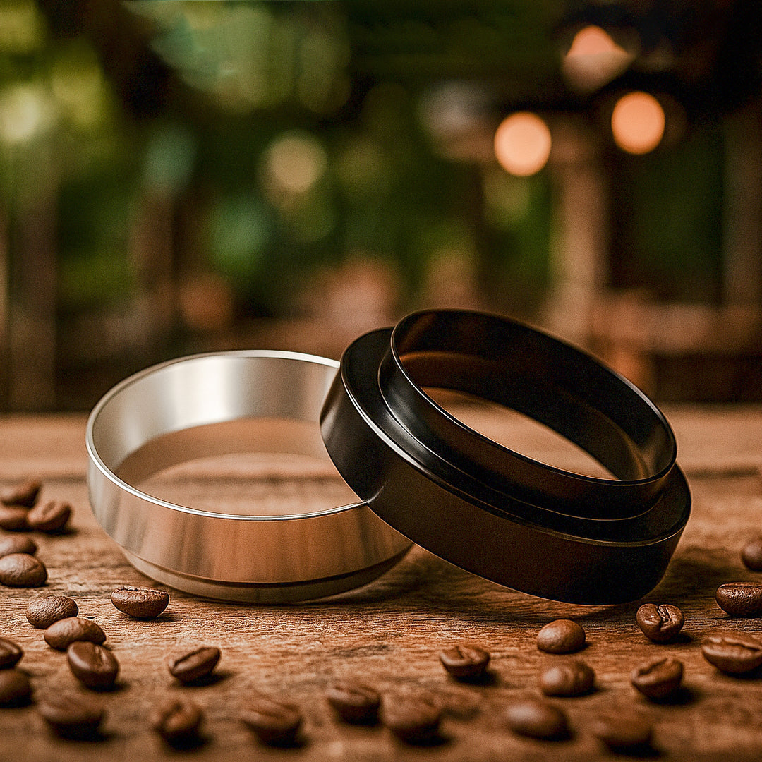 The Bean Co Roasters Barista Kit – Includes 58mm Coffee Tamper with Wooden Handle, 58mm Dosing Ring & Silicone Tamper Mat (21×15 cm) – Espresso Accessories for Home & Professional Use