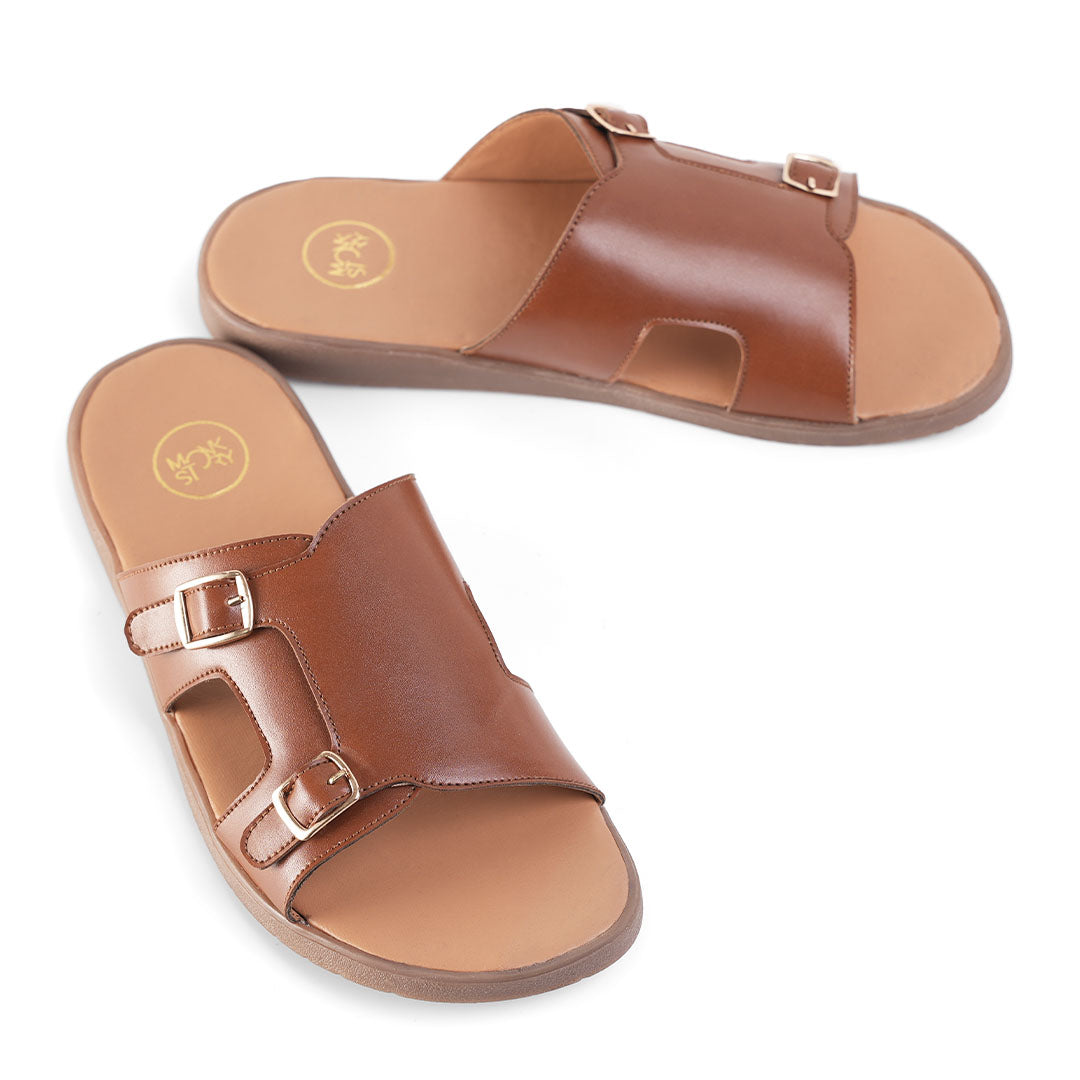 Monkstory T-Rad Classic Double Monk Strap Sandals - Tan