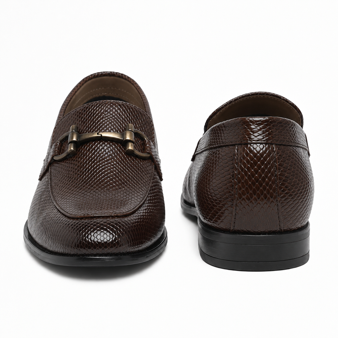 Stunner Brown Textured Loafers