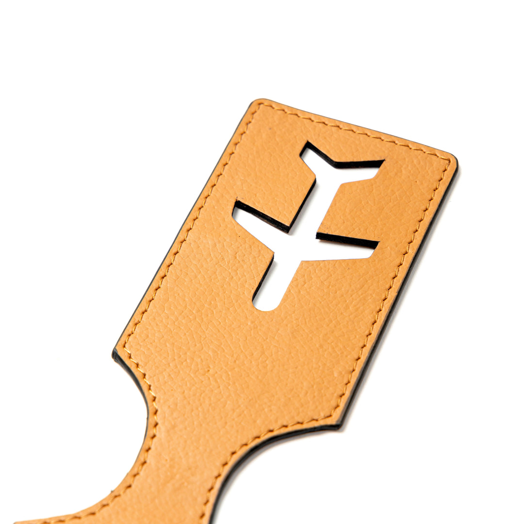 Green Hermitage Airplane Vegan Leather Travel Tag - Tan Matt