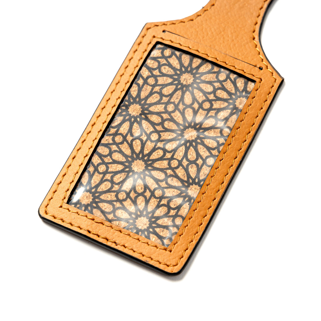 Green Hermitage Airplane Vegan Leather Travel Tag - Tan Matt