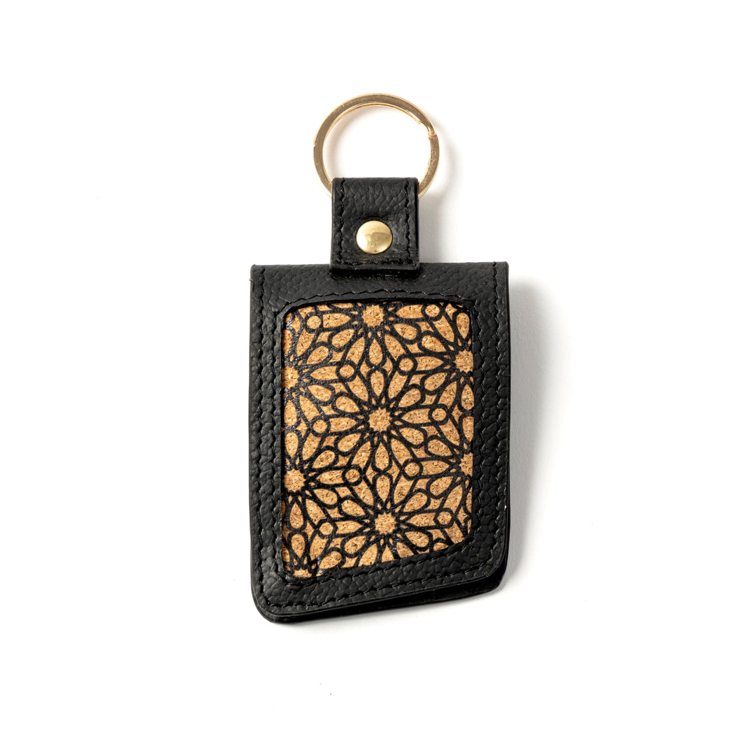 Green Hermitage Handcrafted Vegan Leather Keychain - Black