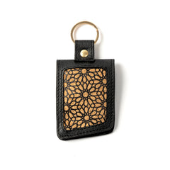 Green Hermitage Handcrafted Vegan Leather Keychain - Black