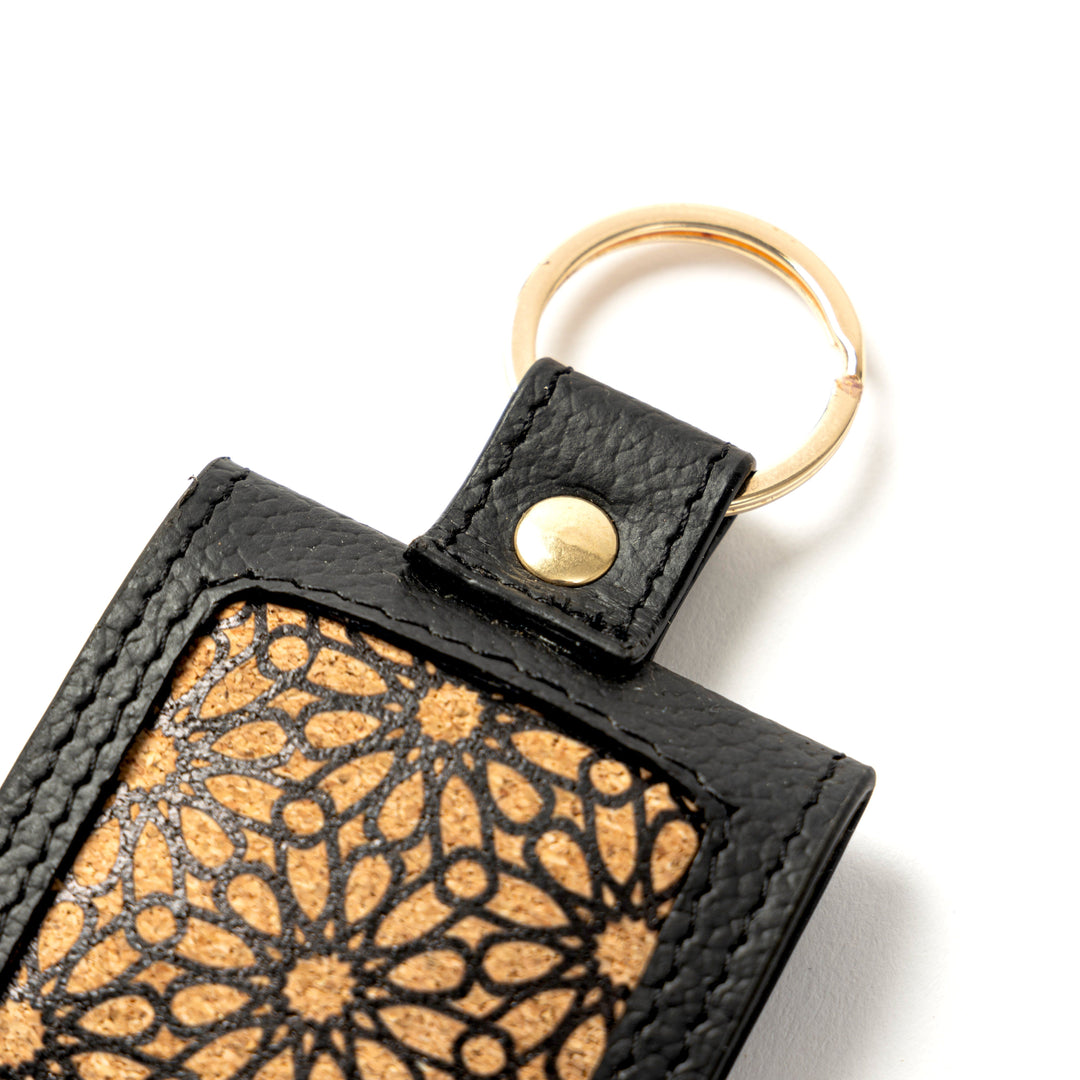 Green Hermitage Handcrafted Vegan Leather Keychain - Black