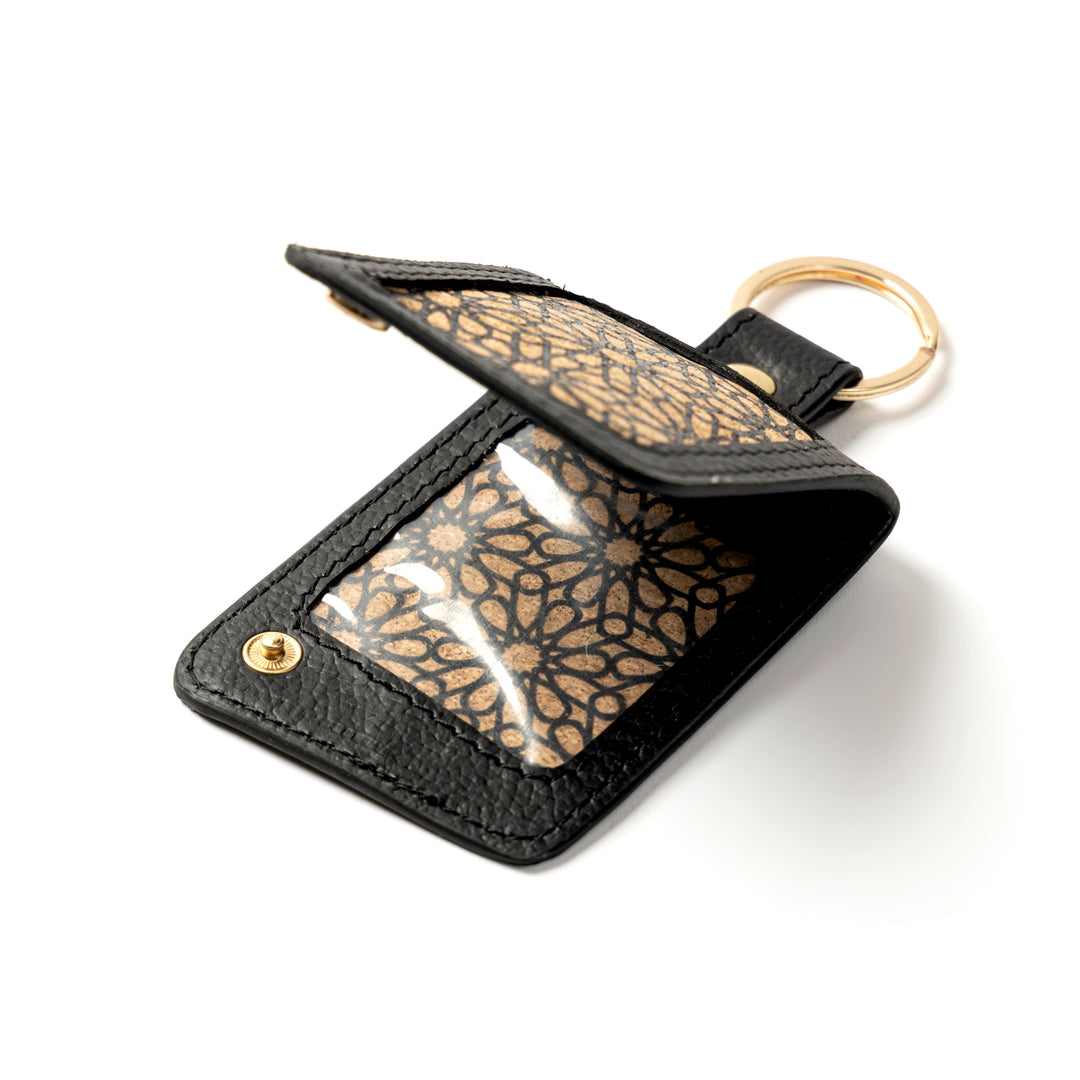 Green Hermitage Handcrafted Vegan Leather Keychain - Black