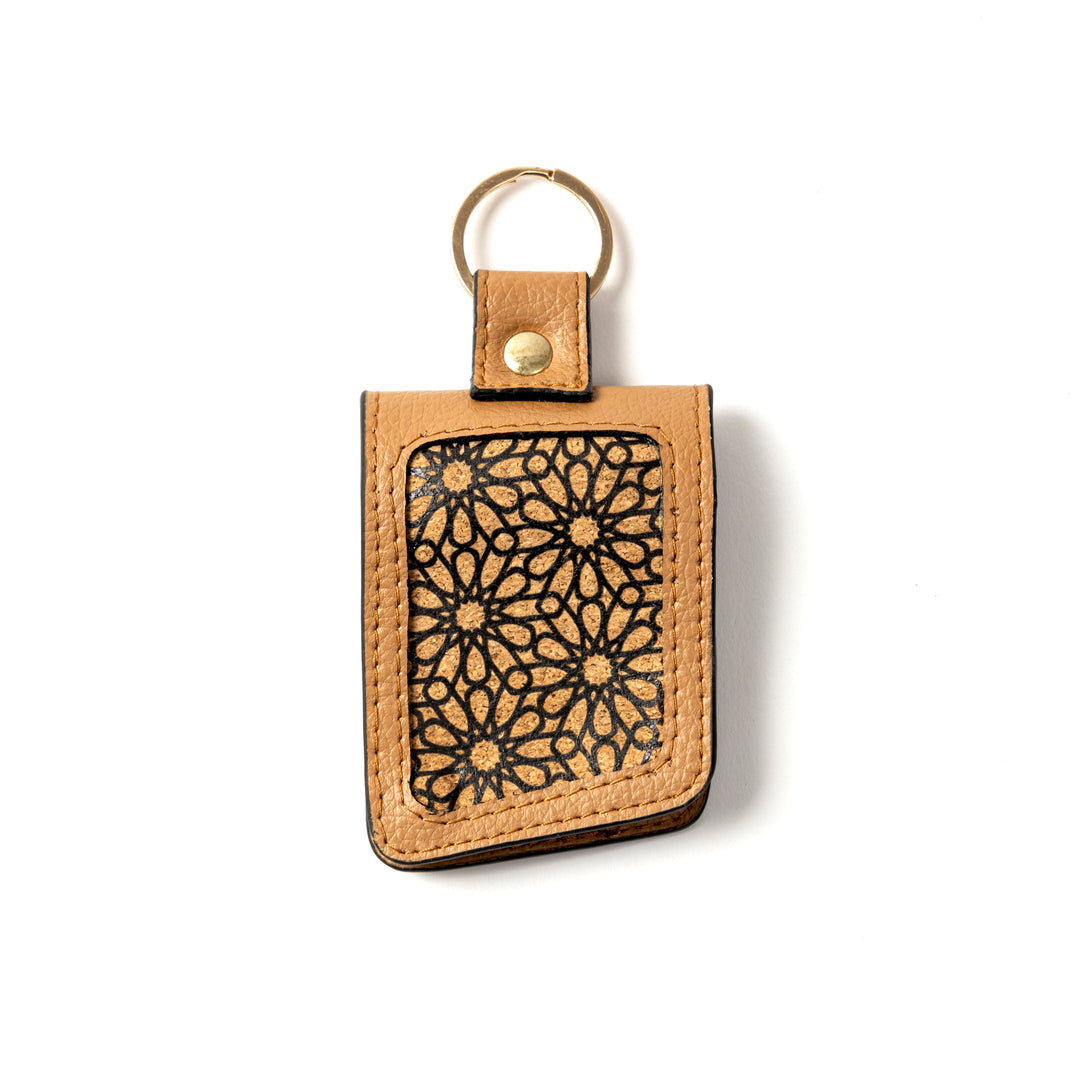 Green Hermitage Handcrafted Vegan Leather Key Chain - Caramel