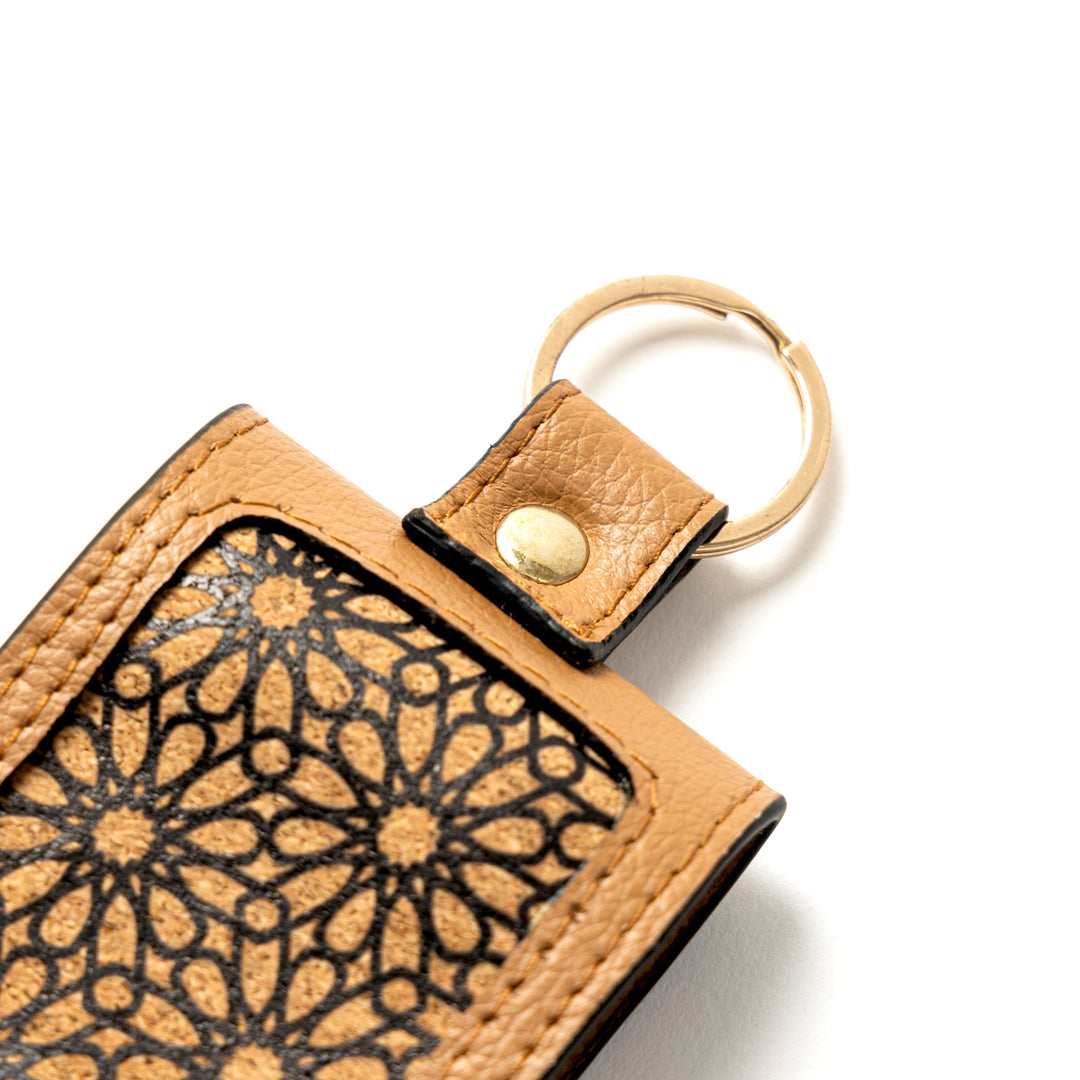 Green Hermitage Handcrafted Vegan Leather Key Chain - Caramel