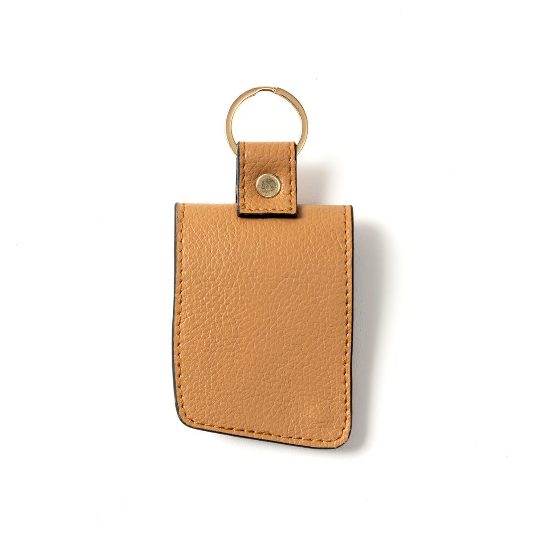 Green Hermitage Handcrafted Vegan Leather Key Chain - Caramel